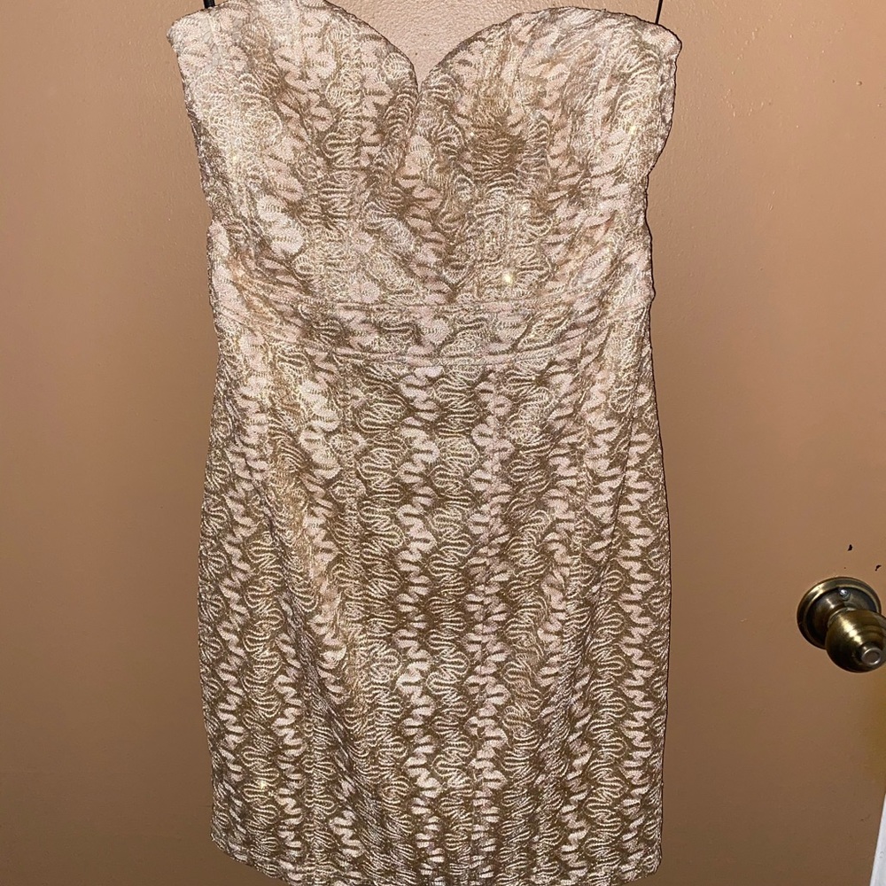 Forever 21 champagne, sparkly, wavy, short dress